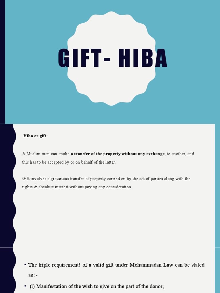 Gift Hiba PDF Property Concurrent Estate