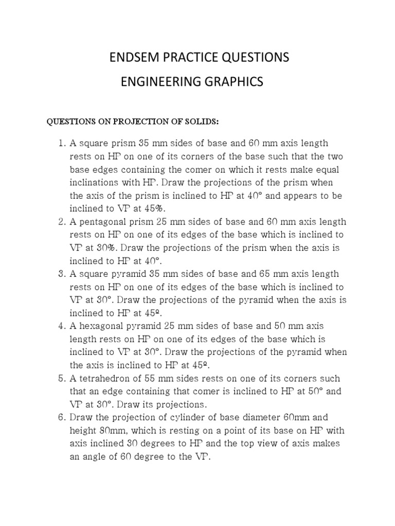 Engineering graphics sample paper,NIT Calicut | PDF | Geometric Objects ...
