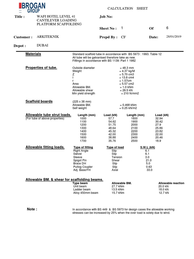 Calculation - Loading Platform | PDF | Scaffolding | Structural Engineering