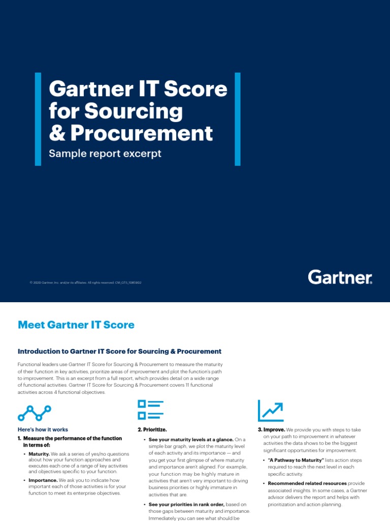 Gartner It Score For Sourcing and Procurement Sample Excerpt PDF