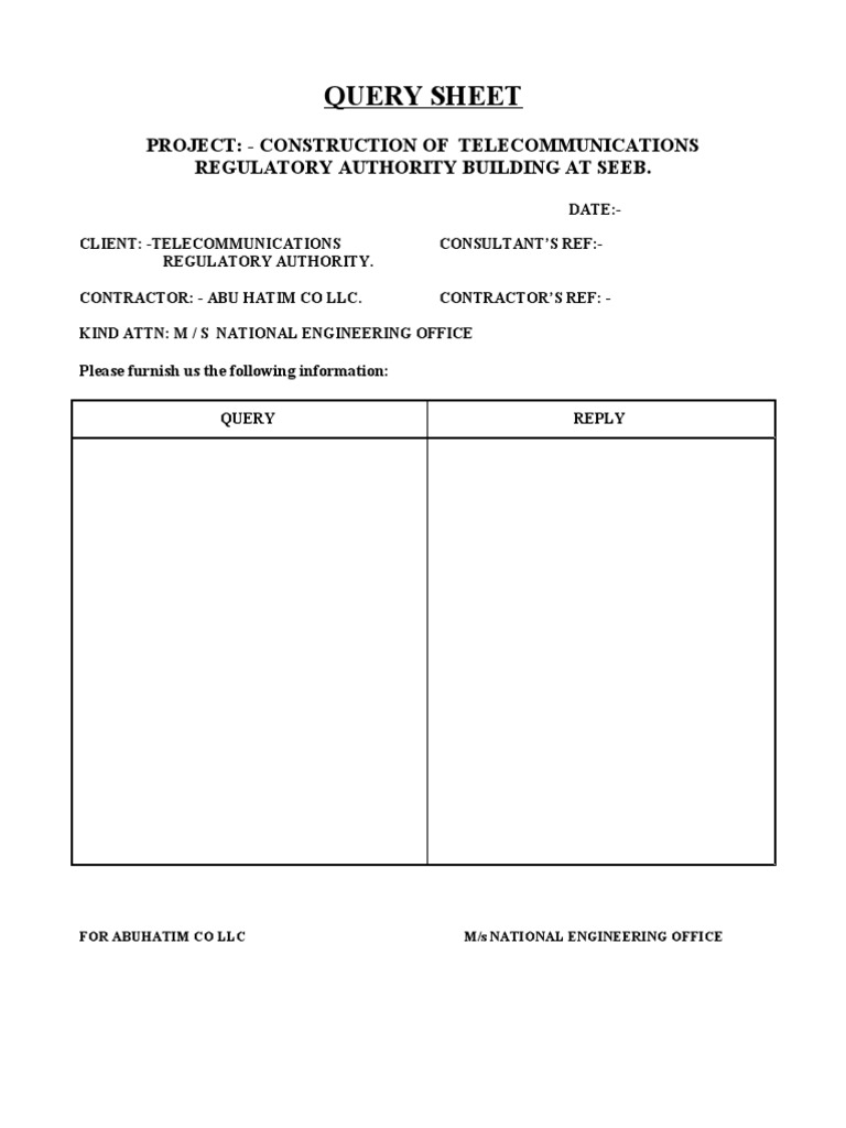 Query Form PDF Architectural Design Architecture