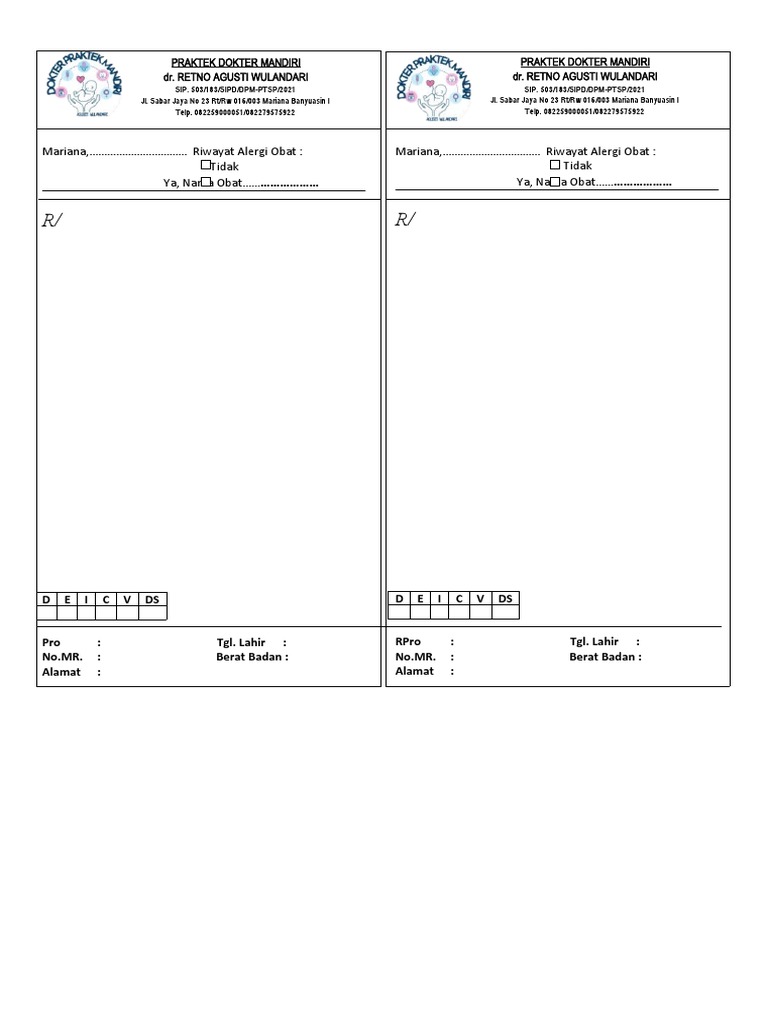Form Resep Dokter PDF