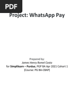 Project: Whatsapp Pay: James Henry Romel Costa