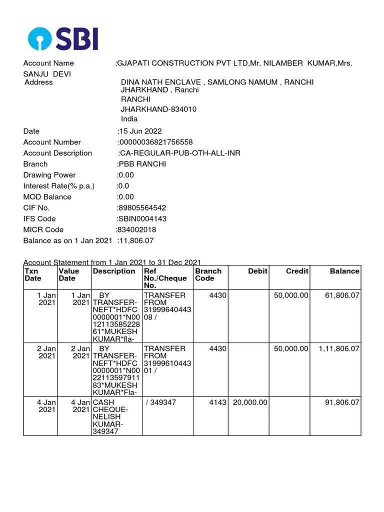 TXN Date Value Date Description Ref No./Cheque No. Branch Code Debit ...