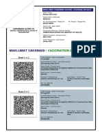 Vaccinee details digital certificate