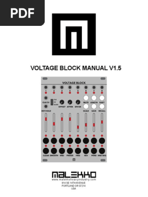 人気の新作 Manual Block Voltage V1.5: or Portland Avenue 14Th Se 814 DTM・DAW