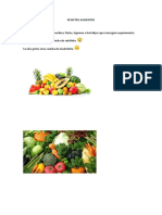 Registro alimentar com verduras, frutas e legumes
