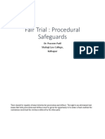 Fair Trial: Procedural Safeguards: Dr. Praveen Patil Shahaji Law College, Kolhapur