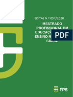 Edital Mestrado Profissional em Educação Saúde FPS