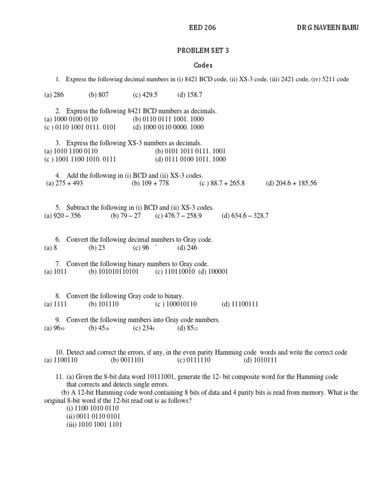 BCD to XS-3 Code Conversion Guide | PDF