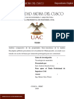 Analisis Comparativo de Las Propiedades Fisico-Mecanicas de La Madera de Eucalyptus Globulus Cusco 2020