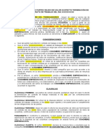 Acuerdo Entre Las Partes Dejar Sin Valor Ni Efecto Terminación de Contrato de Trabajo