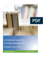 Sectionwise Customs Analysis - Finance Bill 2022