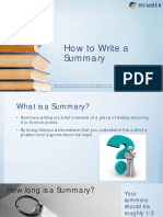 How To Write A Summary