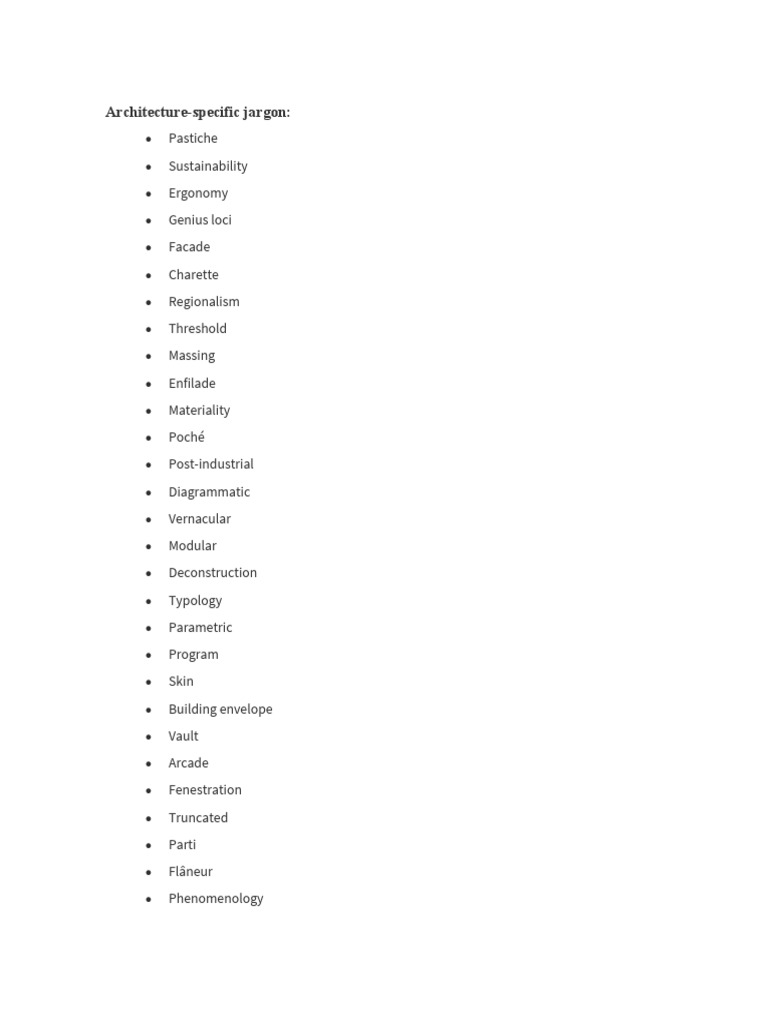 Architecture Vocabulary PDF
