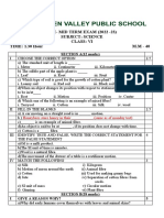 Class 6 Science Pre Mid Term Paper