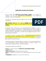 Carta Responsiva de Compraventa de Automovil