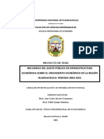 Plan de Tesis (Influencia Del Gasto Publico en Infrestructura Economica Sobre El Crecimiento Eco)