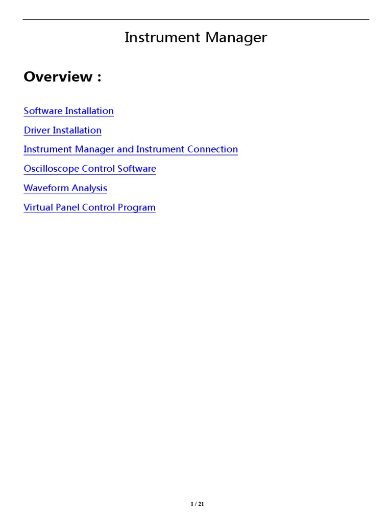 Instrument Manager Software Guide | PDF | Device Driver | Cursor (User ...