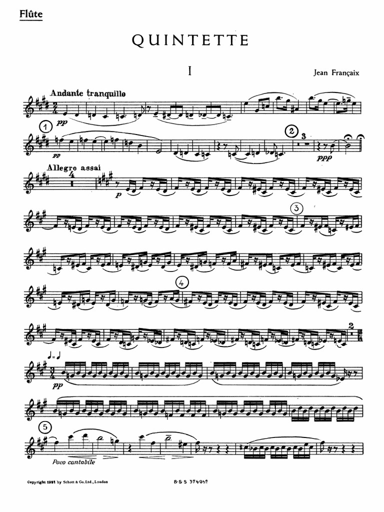 Francaix Wind Quintet No1 Parts 1 PDF