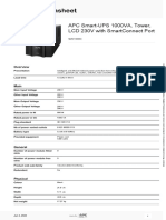 Product Datasheet: Apc Smart-Ups 1000va, Tower, LCD 230V With Smartconnect Port