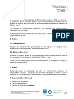 Plan de Mantenimiento Equipos de Cómputo