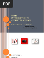 CS 111 Introduction To Computer Science: by Wessam El-Behaidy & Amr S. Ghoneim