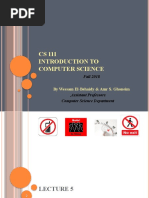 CS 111 Introduction To Computer Science: by Wessam El-Behaidy & Amr S. Ghoneim