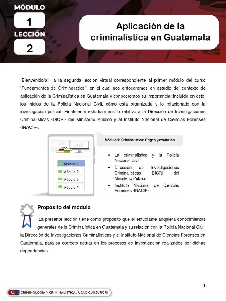 Dirección de Investigaciones Criminalísticas en Guatemala | PDF ...