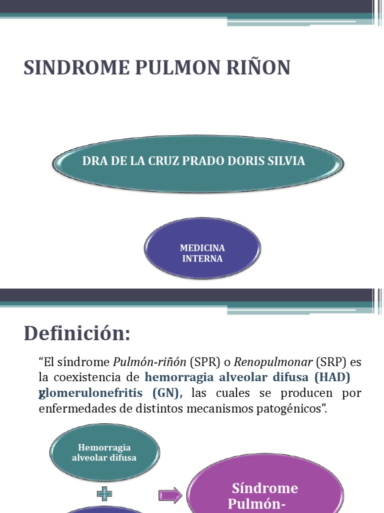 Sindrome Pulmon Riñon: Dra de La Cruz Prado Doris Silvia | PDF | Riñón ...