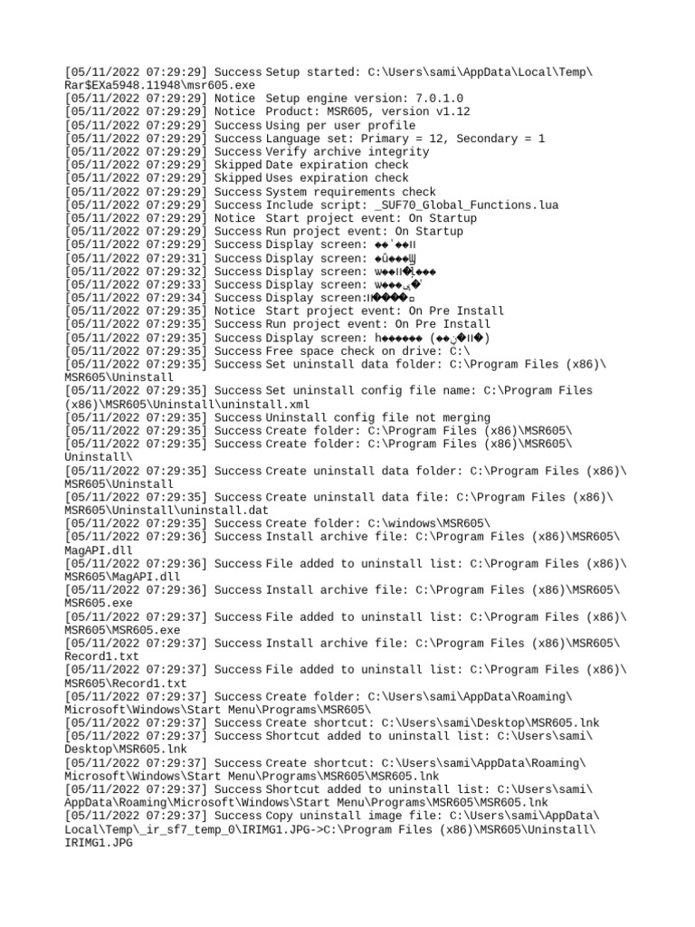 MSR605 Setup Log PDF Computer Architecture Utility Software