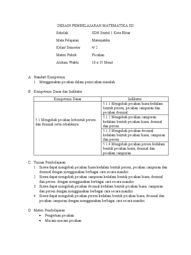 Desain Pembelajaran Matematika Sd Pdf