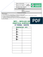 NTI - NÚCLEO PRÁT. JURÍDICA 1 - 5 F. NOITE - Manso