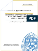 A Literature Review Finds Minimal COVID-19 Mortality Reduction From Spring 2020 Lockdowns