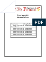 Experiment 110 Kirchhoff's Laws: Group Leader: Group Number: Group Members