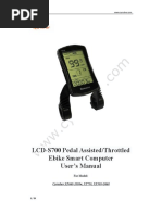 LCD-S700 Pedal Assisted/Throttled Ebike Smart Computer User's Manual