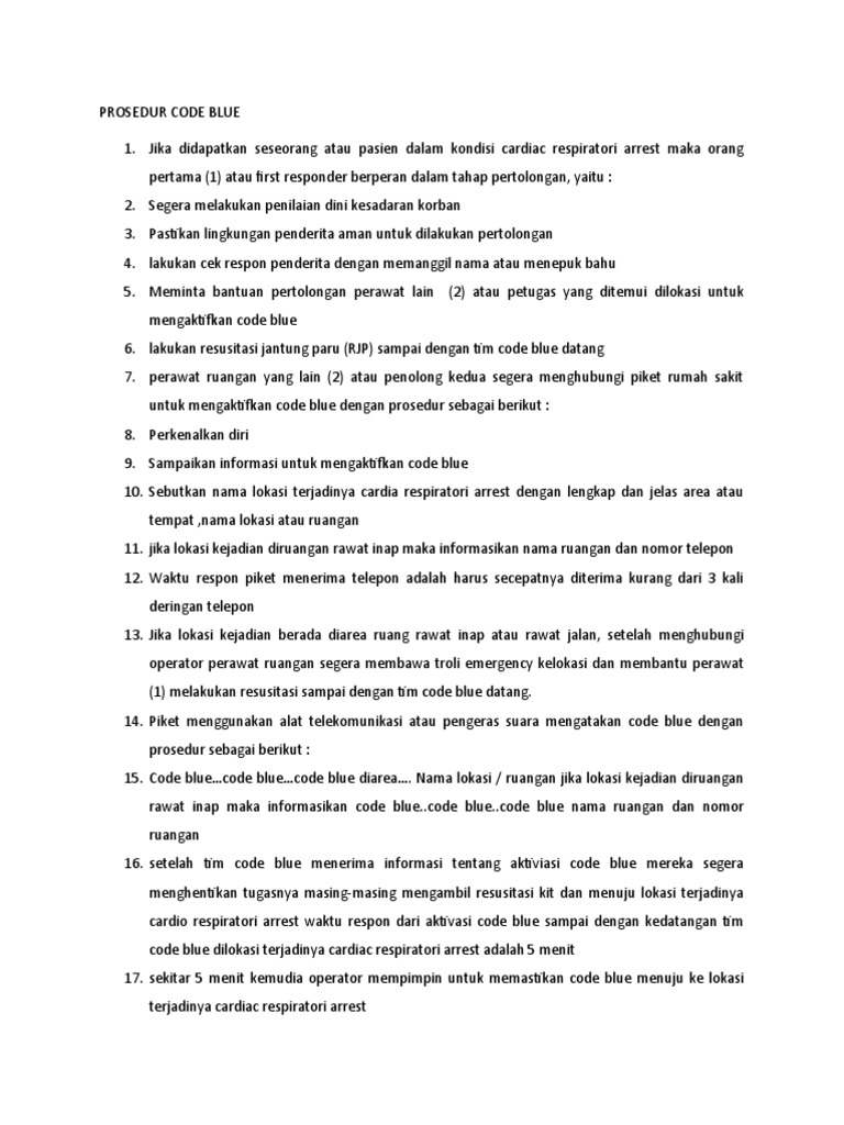 Prosedur Code Blue | PDF