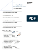 Present Perfect for Since Practice