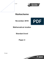 Mathematical Studies Paper 2 SL Markscheme