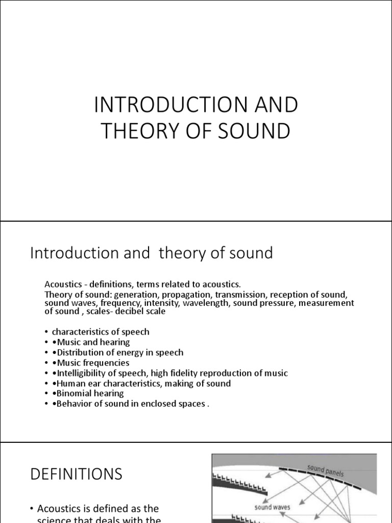 Introduction to Sound Theory and Acoustics | PDF | Sound | Mechanics