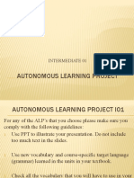 Autonomous Learning Project: Intermediate 01