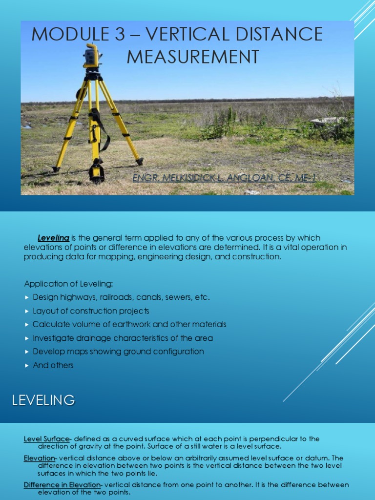 Module 3-Vertical Distance Measurement | PDF | Sea Level | Mean