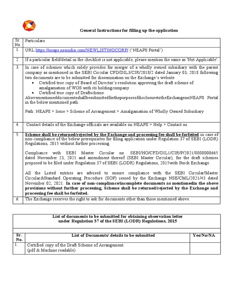 NSE Scheme of Arrangement Guidelines | PDF | Accounting | Audit