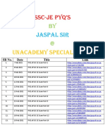SSC JE PYQ Collection by Jaspal Sir