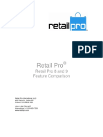 Retail Pro ® Retail Pro 8 and 9 Feature Comparison