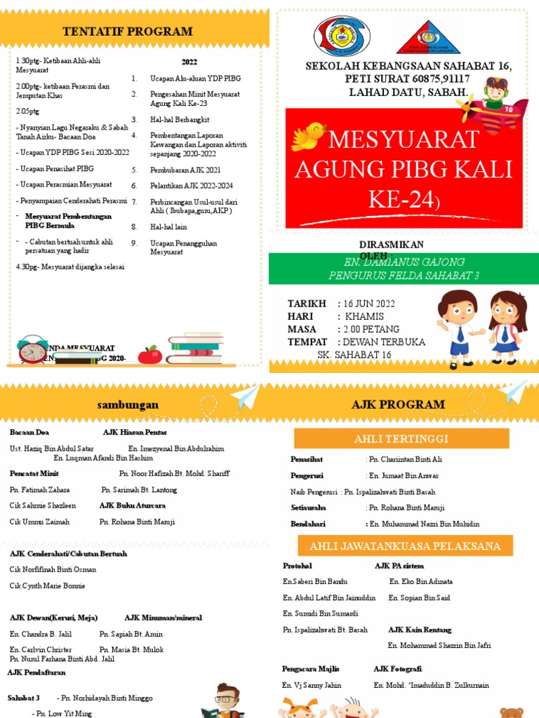 Template Buku Program Mesyuarat Pibg | PDF