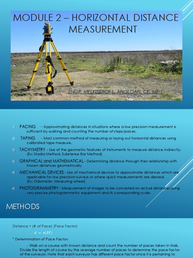 Module 2Horizontal Distance Measurement PDF Surveying Measurement