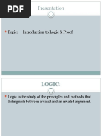 Introduction To Logic & Proof