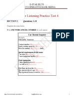 Ieltsfever Listening Practice Test 4: Section 1