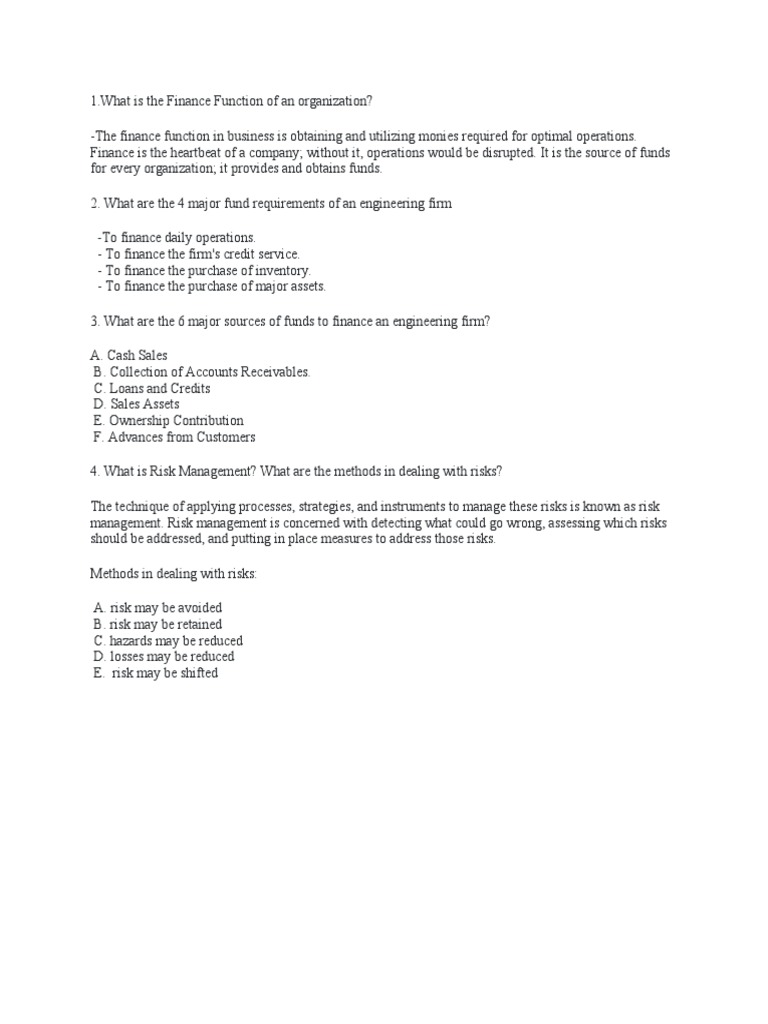 Finance Function | PDF | Business